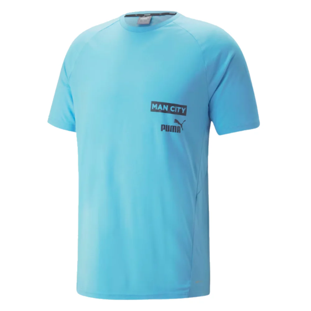 2023-2024 Man City Casuals Tee (Blue Wash) - Kids - Image 3