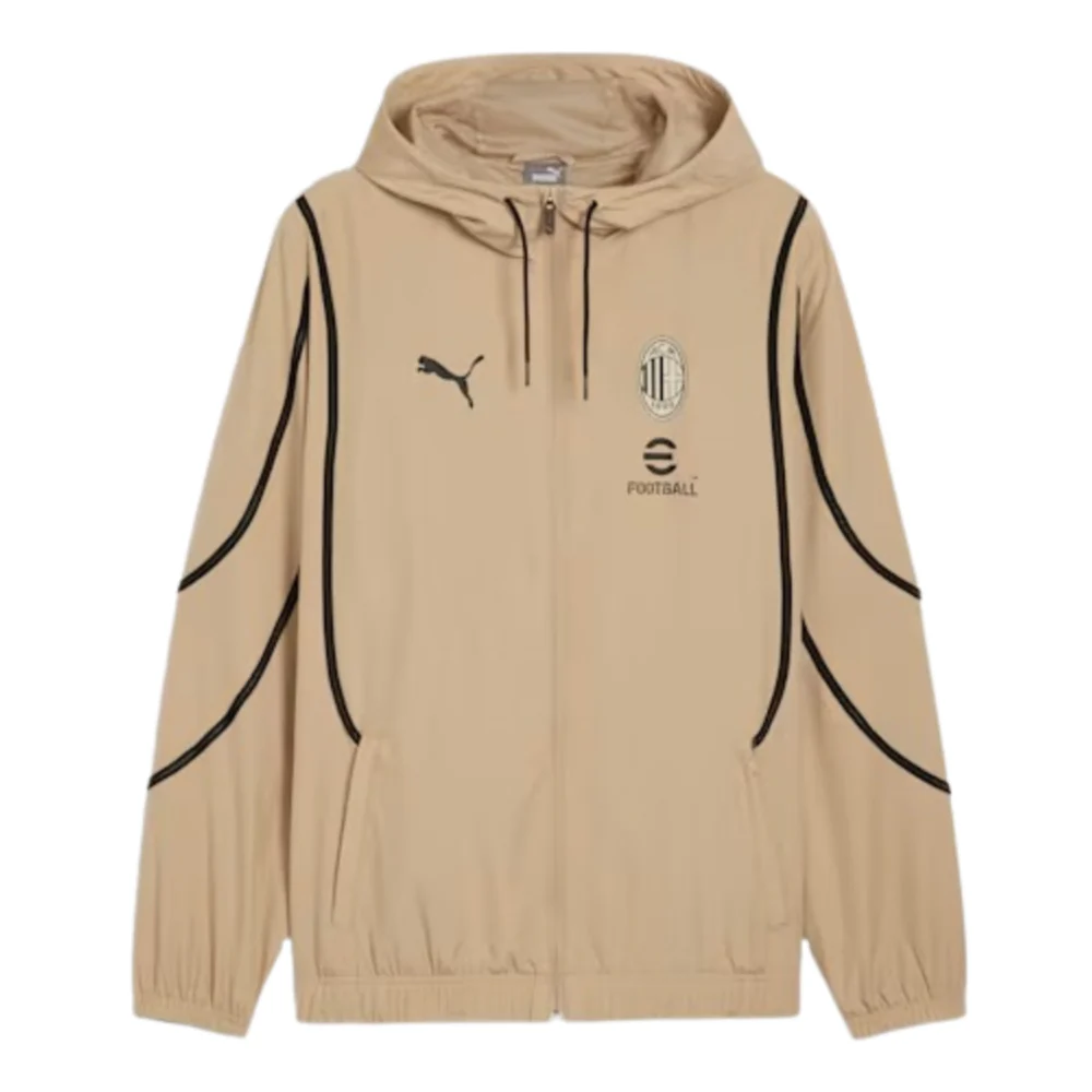 2024-2025 AC Milan Prematch Woven Jacket (Tan) - Image 3