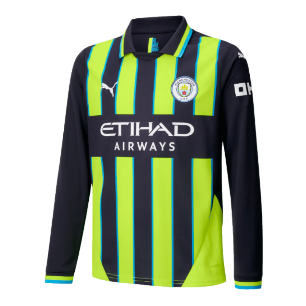 2024-2025 Man City Away Long Sleeve Shirt (Kids) - Image 19