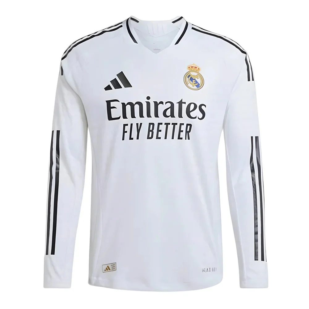 2024-2025 Real Madrid Authentic Long Sleeve Home Shirt - Image 4