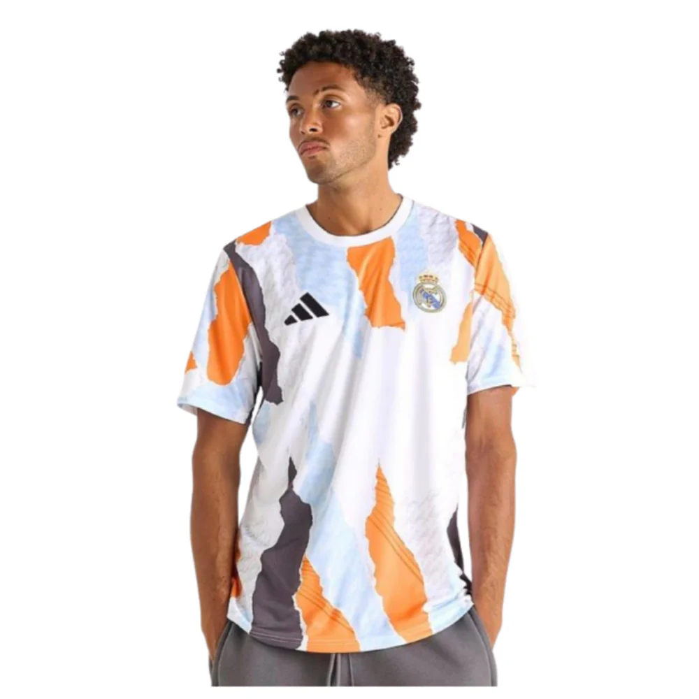 2024-2025 Real Madrid Pre-Match Shirt (White/Crew Orange) - Image 3