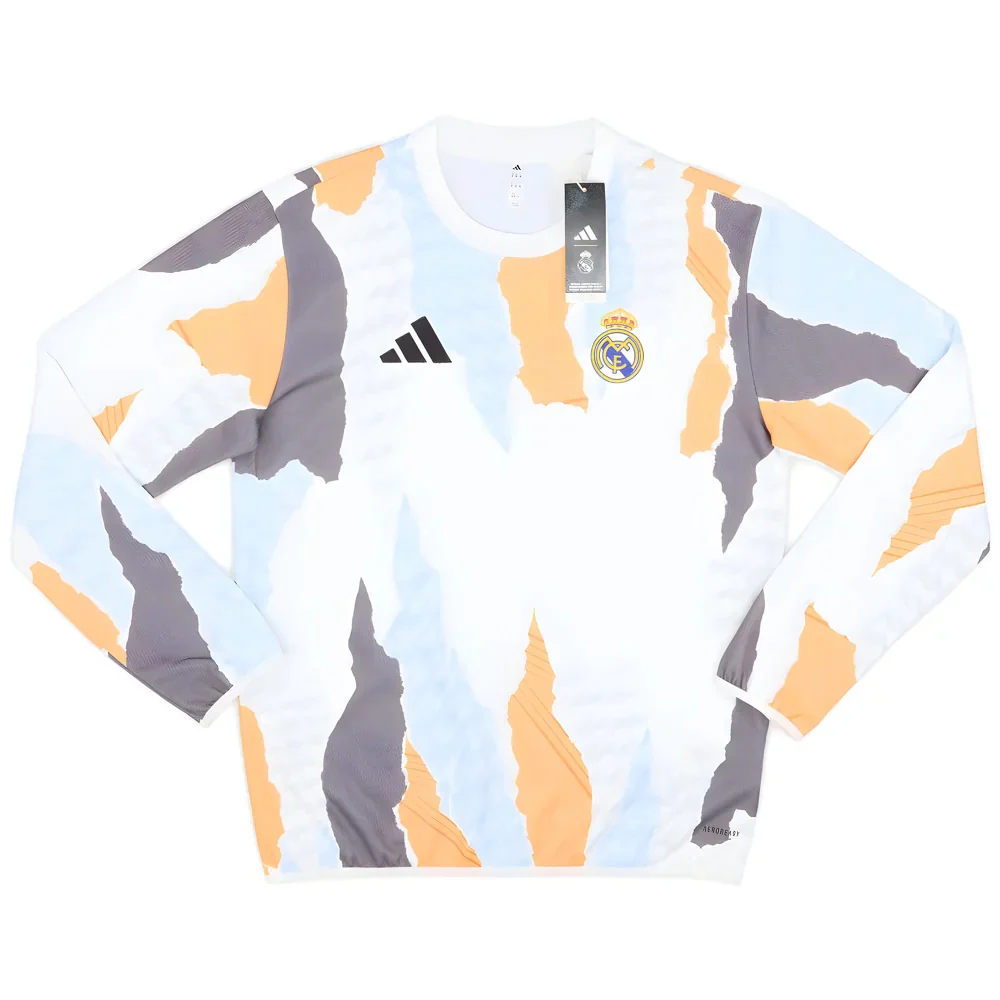 2024-2025 Real Madrid Pre-Match Warm Top (White) - Image 3
