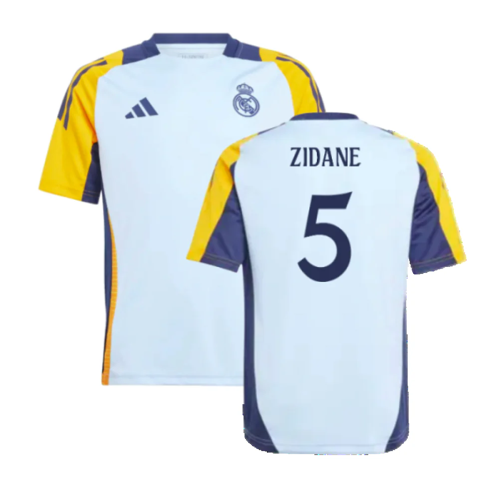 2024-2025 Real Madrid Training Shirt (Glow Blue) - Kids (Zidane 5) - Image 6