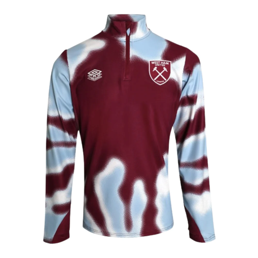 2024-2025 West Ham Warm Up Mid Layer (Claret/Blue) - Image 3