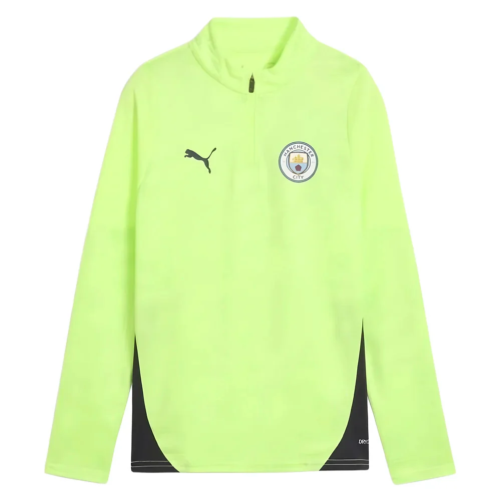 2025-2026 Man City Training 1/4 Zip Top (Fizzy Apple) - Kids - Image 3