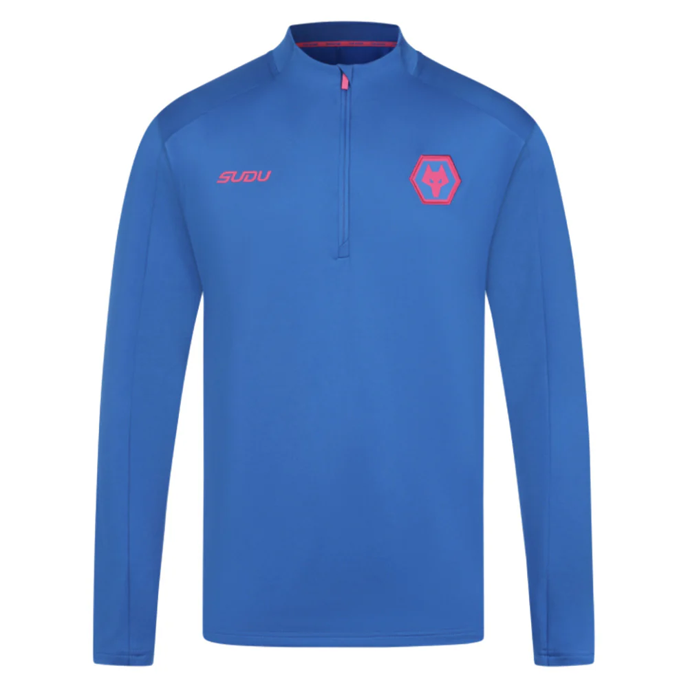 2025-2026 Wolves Players Training 1/4 Zip Top (Lapis Blue) - Image 4