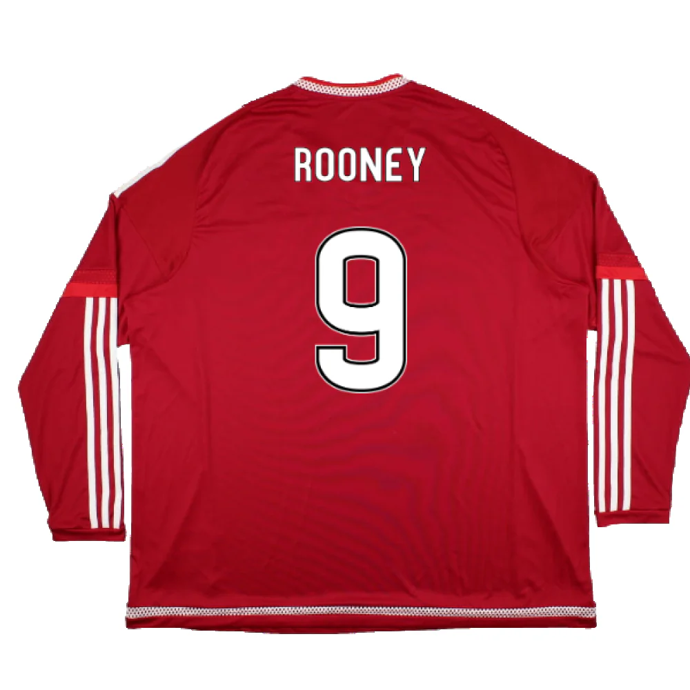 Aberdeen 2015-2016 Home Long Sleeve (3XL) (Excellent) (Rooney 9) - Image 2