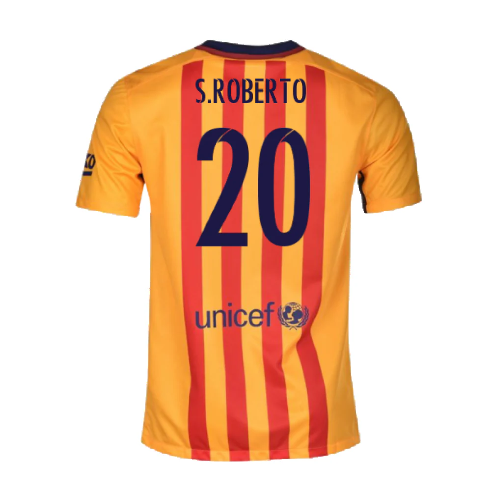 Barcelona 2015-16 Away Shirt (2XL) (Good) (S.Roberto 20) - Image 2