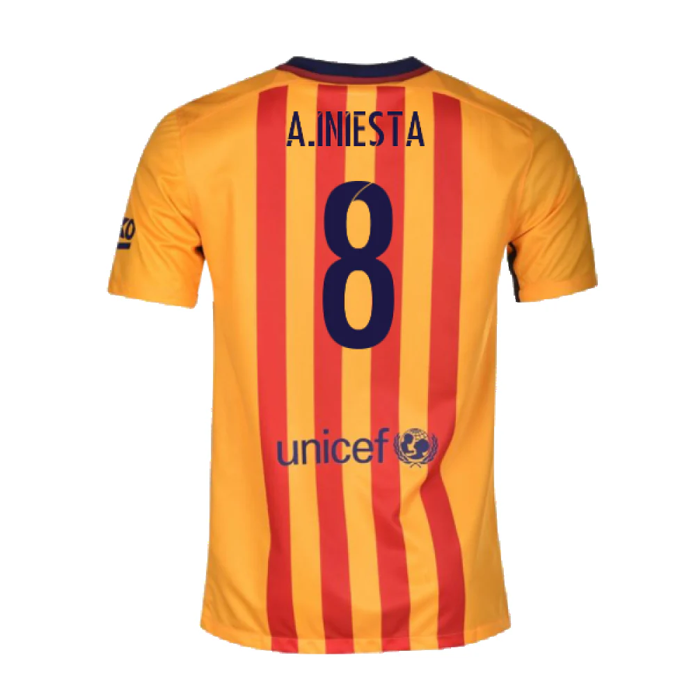 Barcelona 2015-16 Away Shirt (2XL) (Mint) (A.Iniesta 8) - Image 2