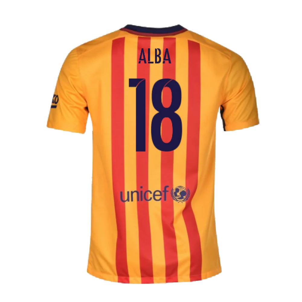 Barcelona 2015-16 Away Shirt (2XL) (Mint) (Alba 18) - Image 2