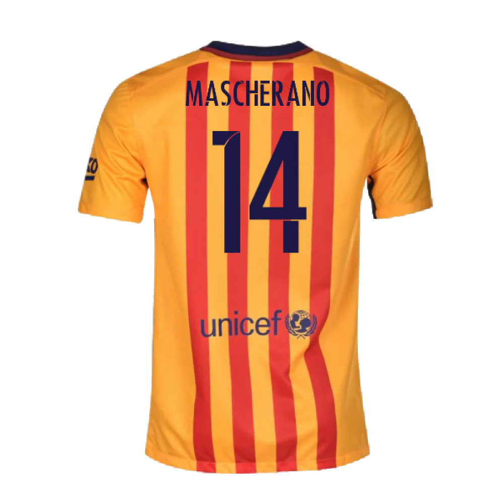Barcelona 2015-16 Away Shirt (2XL) (Mint) (Mascherano 14) - Image 2