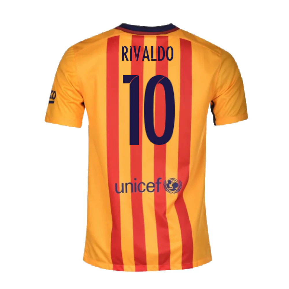 Barcelona 2015-16 Away Shirt (2XL) (Mint) (Rivaldo 10) - Image 2