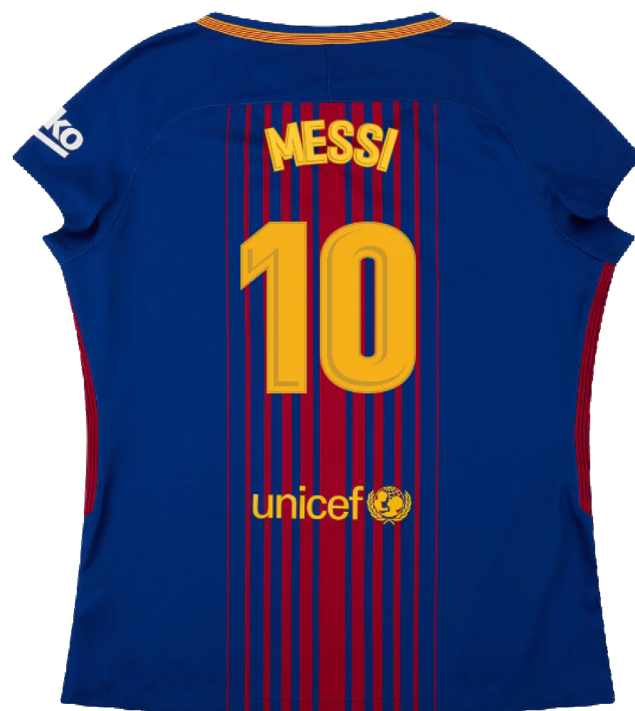 Barcelona 2017-18 Home Shirt (Womens) (M) (Mint) (Messi 10) - Image 2