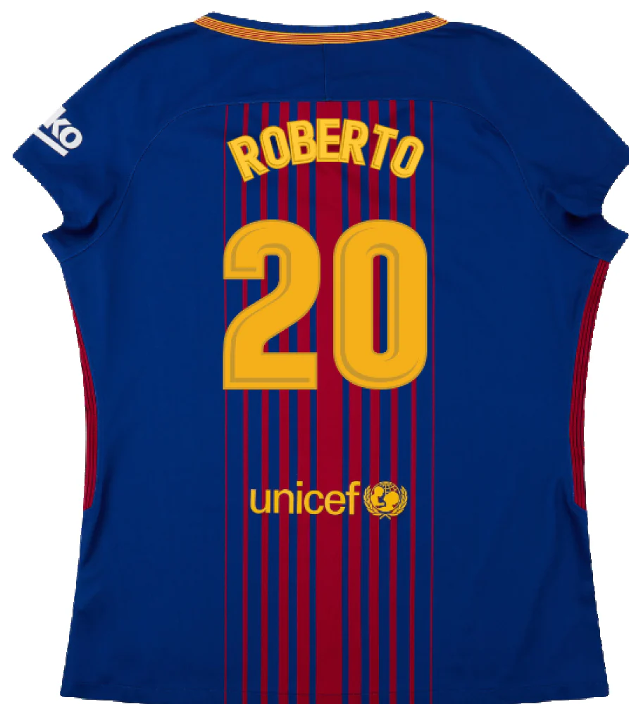 Barcelona 2017-18 Home Shirt (Womens) (M) (Mint) (Roberto 20) - Image 2