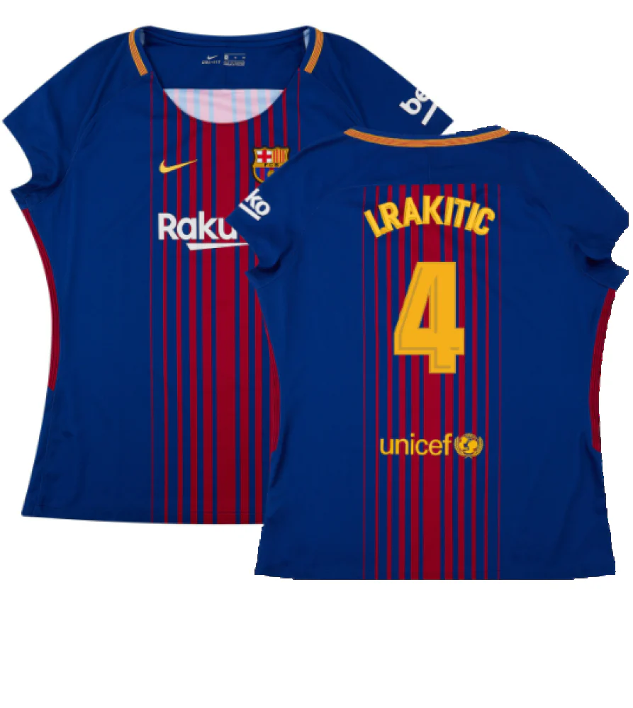 Barcelona 2017-18 Home Shirt (Womens) (XL) (Mint) (I.Rakitic 4)