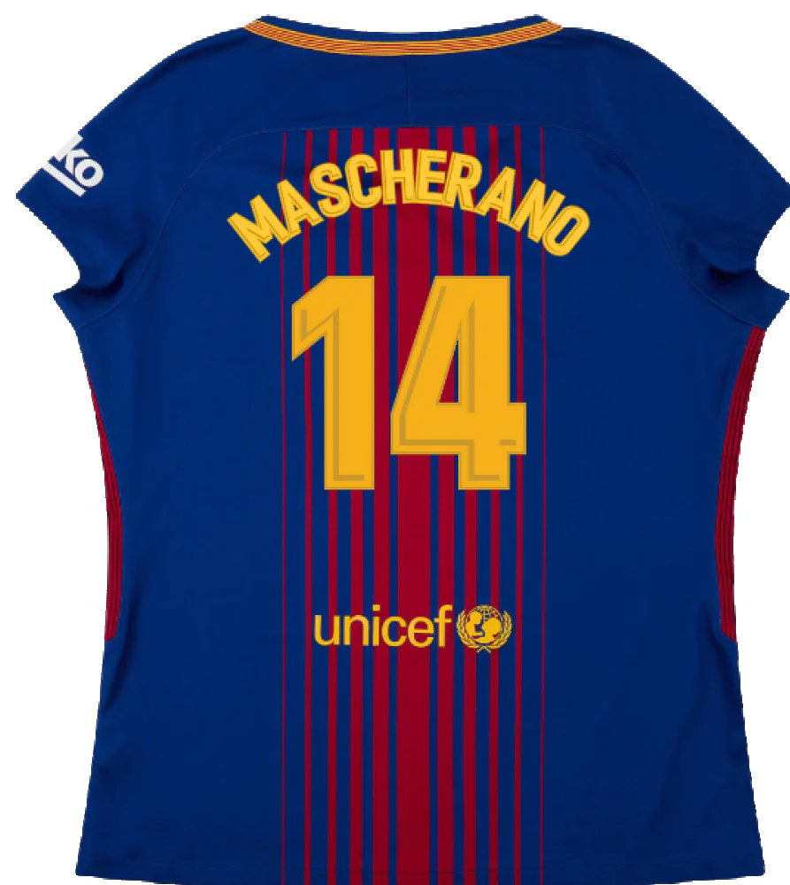 Barcelona 2017-18 Home Shirt (Womens) (XL) (Mint) (Mascherano 14) - Image 2