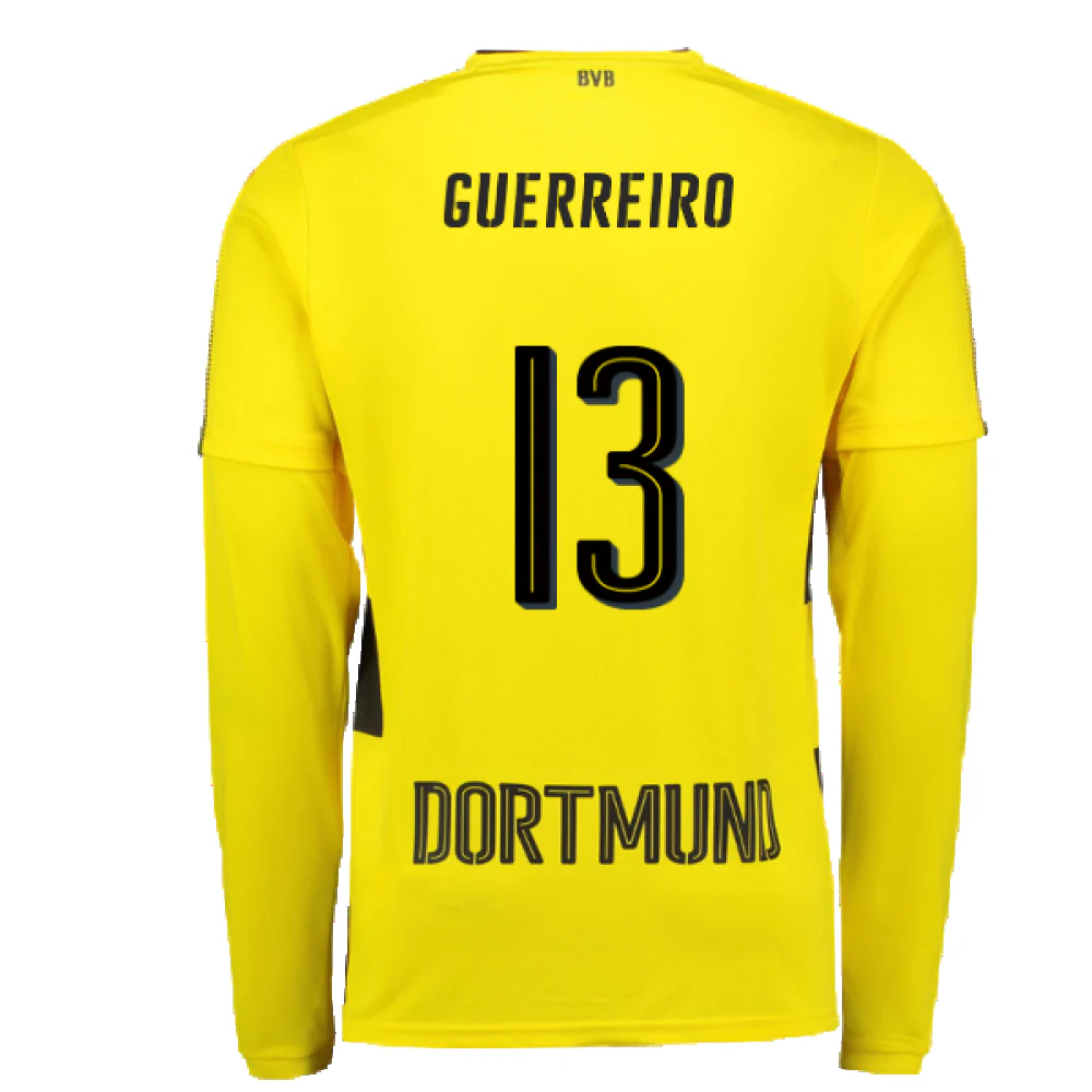 Borussia Dortmund 2017-18 Long Sleeve Home Shirt (S) (Excellent) (Guerreiro 13) - Image 2