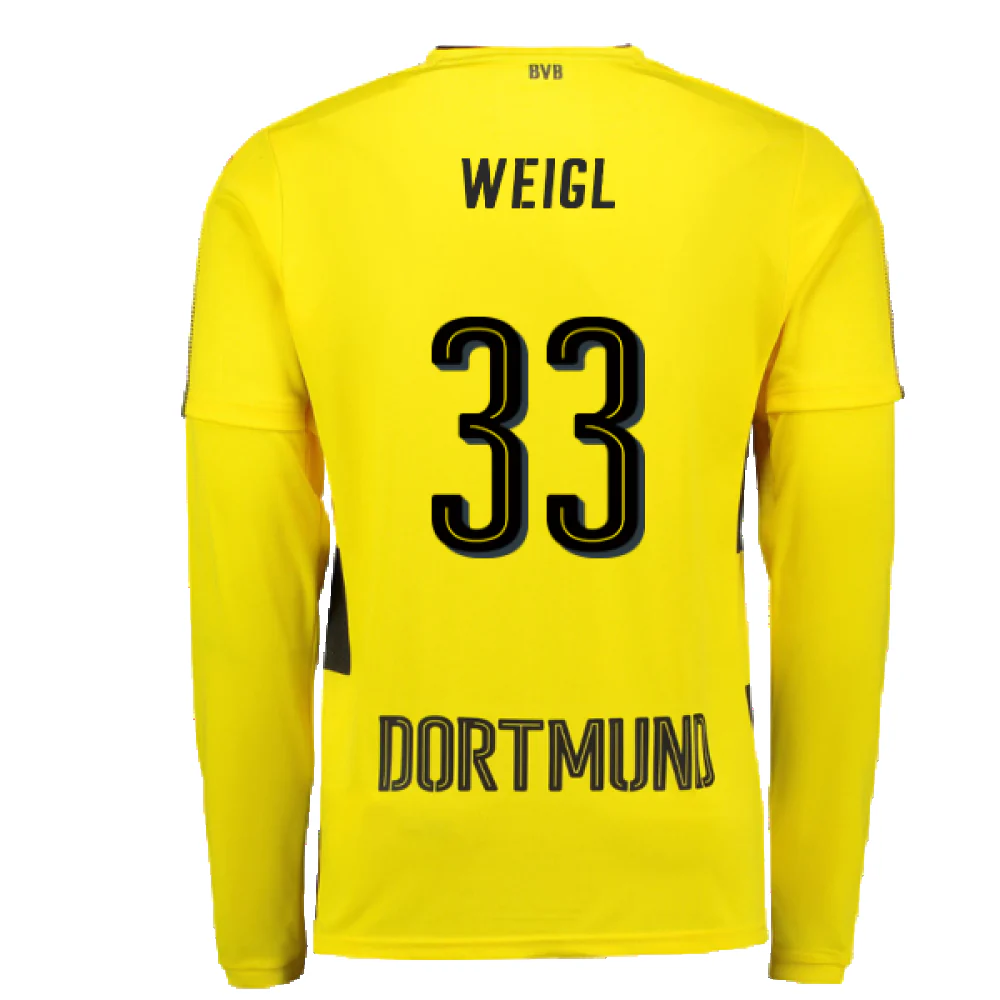 Borussia Dortmund 2017-18 Long Sleeve Home Shirt (S) (Excellent) (Weigl 33) - Image 2