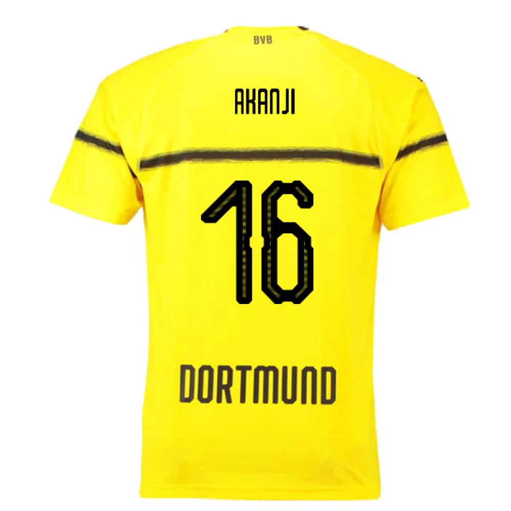 Borussia Dortmund 2018-19 European/Cup Home Shirt (L) (Very Good) (Akanji 16) - Image 2