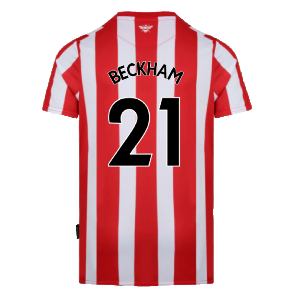 Brentford 2021-23 Home Shirt (M) (Mint) (Beckham 21) - Image 2