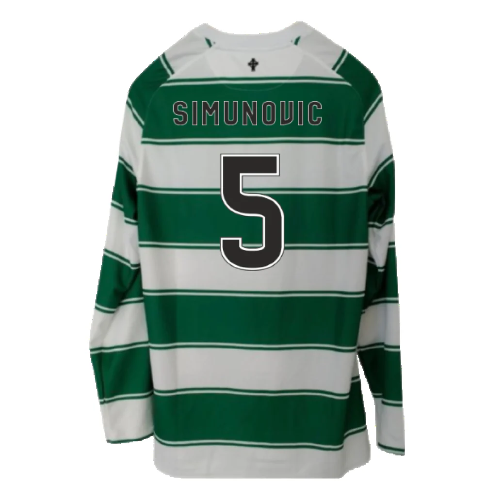 Celtic 2015-16 Long Sleeve Home Shirt (3XL) (Excellent) (Simunovic 5) - Image 2