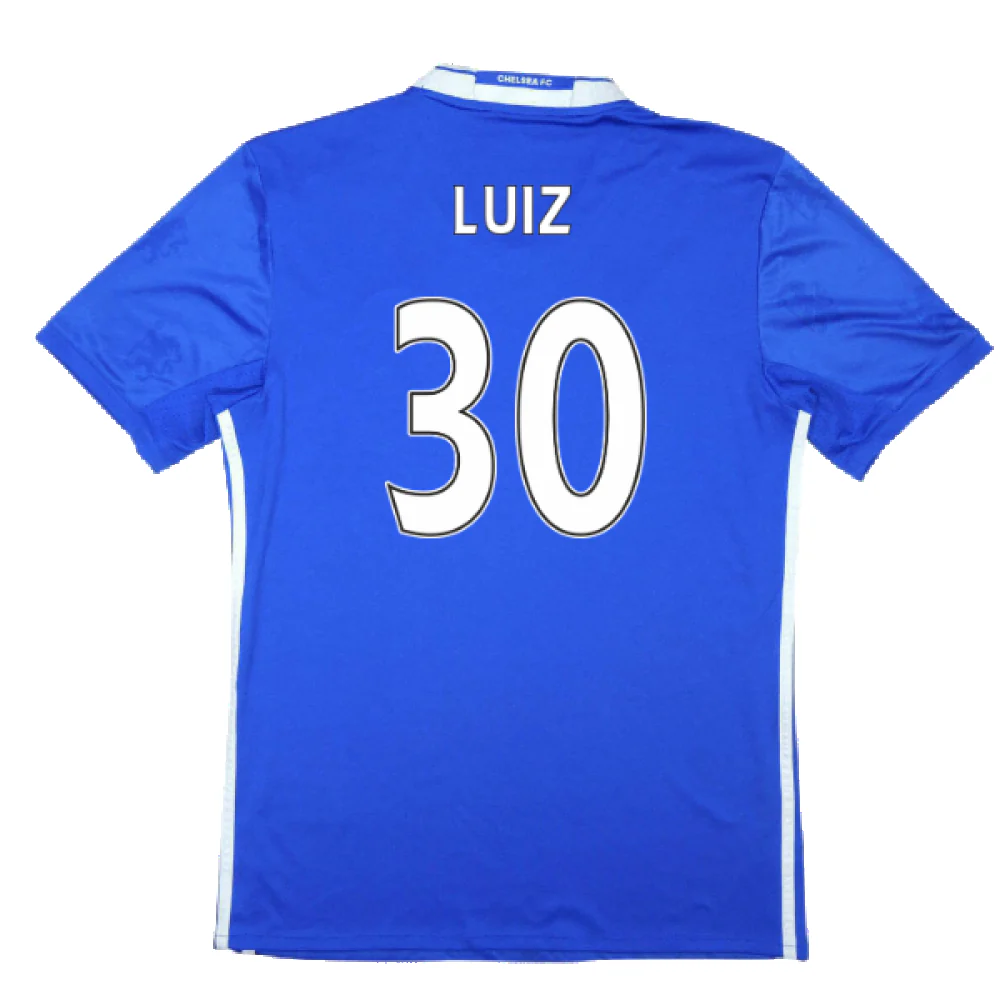 Chelsea 2016-17 Home Shirt (S) (Mint) (Luiz 30) - Image 2