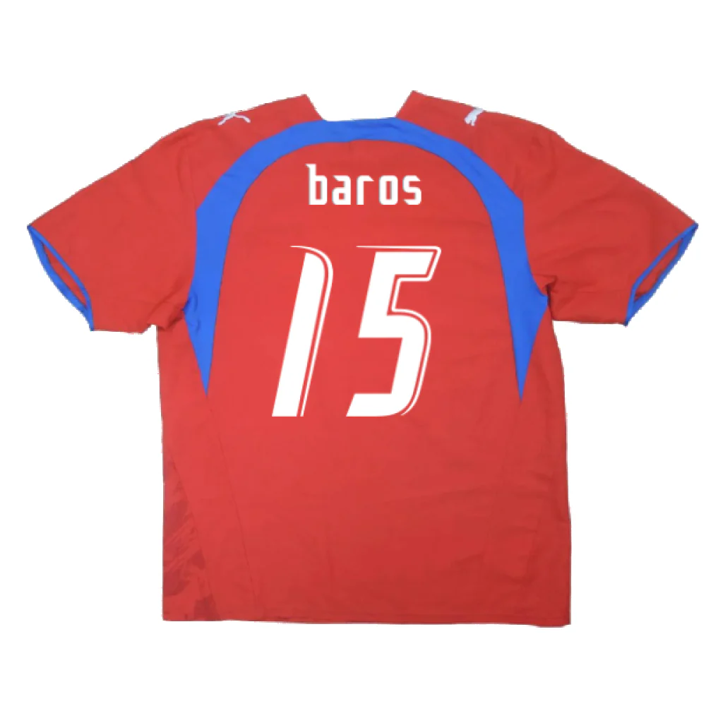 Czech Republic 2006-08 Home Shirt (Large) (Good) (Baros 15) - Image 2