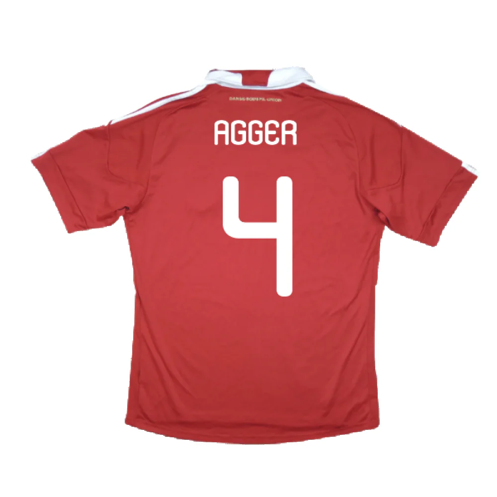 Denmark 2010-11 Home Shirt (M) (Excellent) (Agger 4) - Image 2