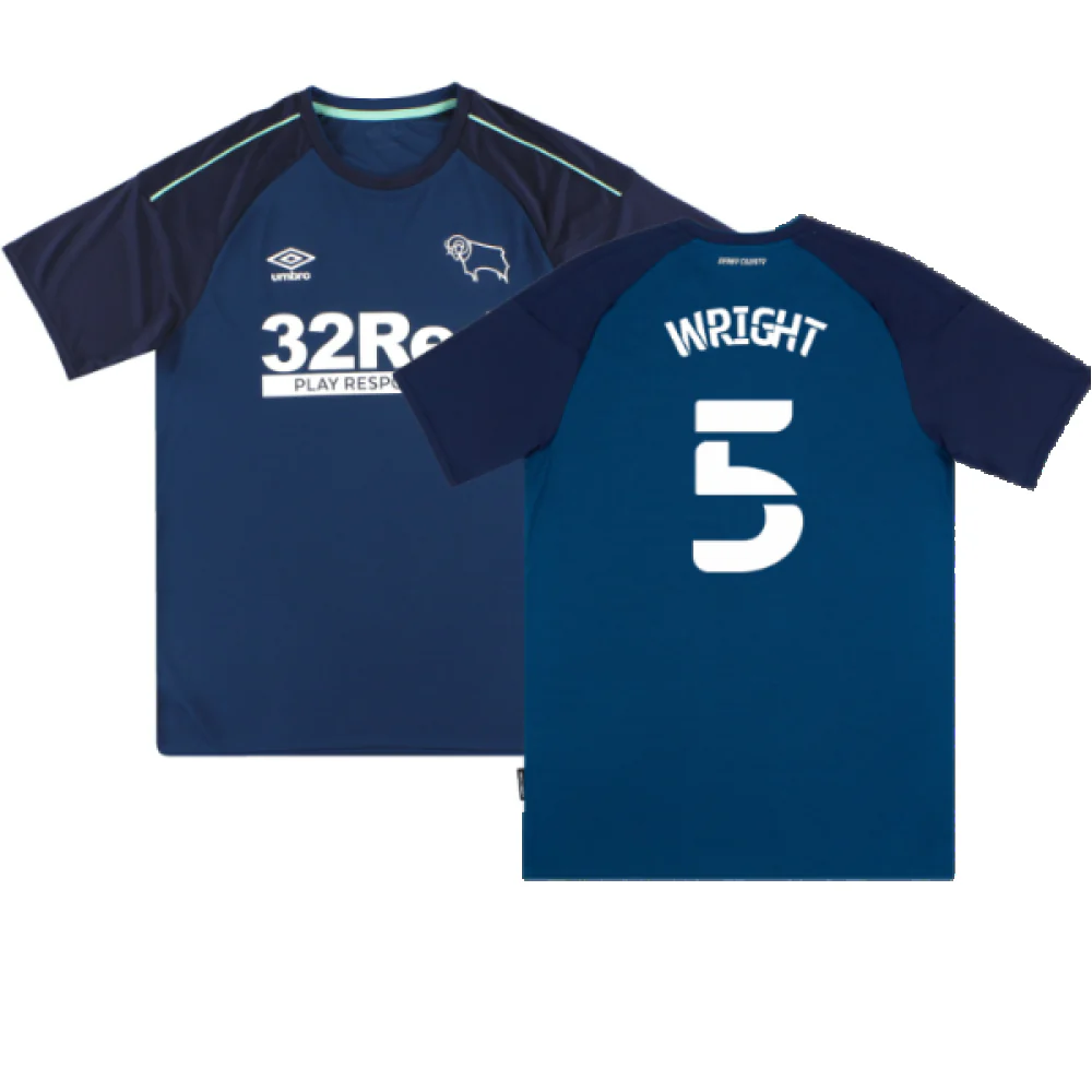 Derby County 2020-21 Away Shirt (S) (Mint) (Wright 5)