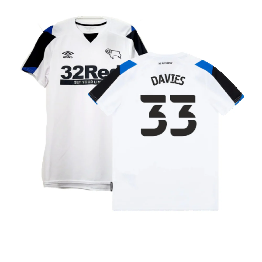 Derby County 2021-22 Home Shirt (L) (Mint) (Davies 33)