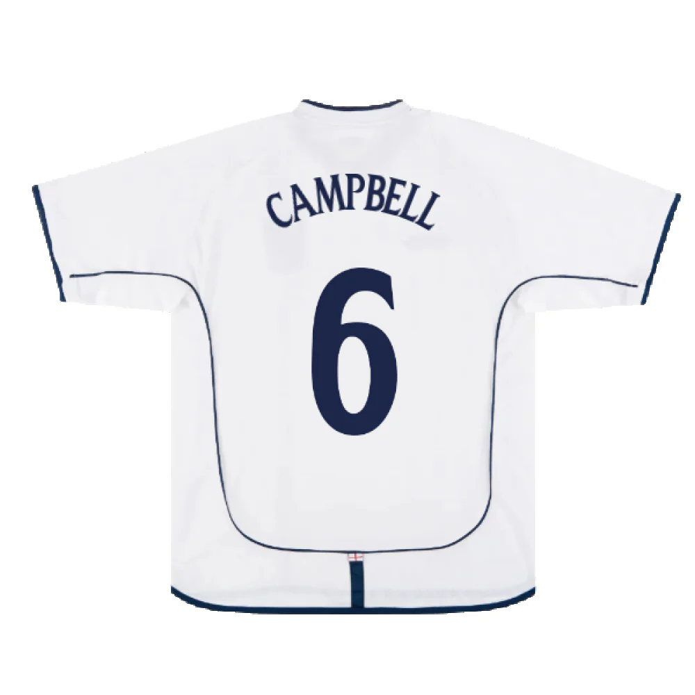 England 2001-03 Home Shirt (XXL) (Excellent) (Campbell 6) - Image 2