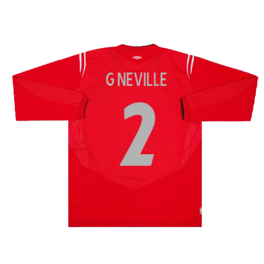 England 2004-06 Away L/S (L) (Excellent) (G Neville 2) - Image 2