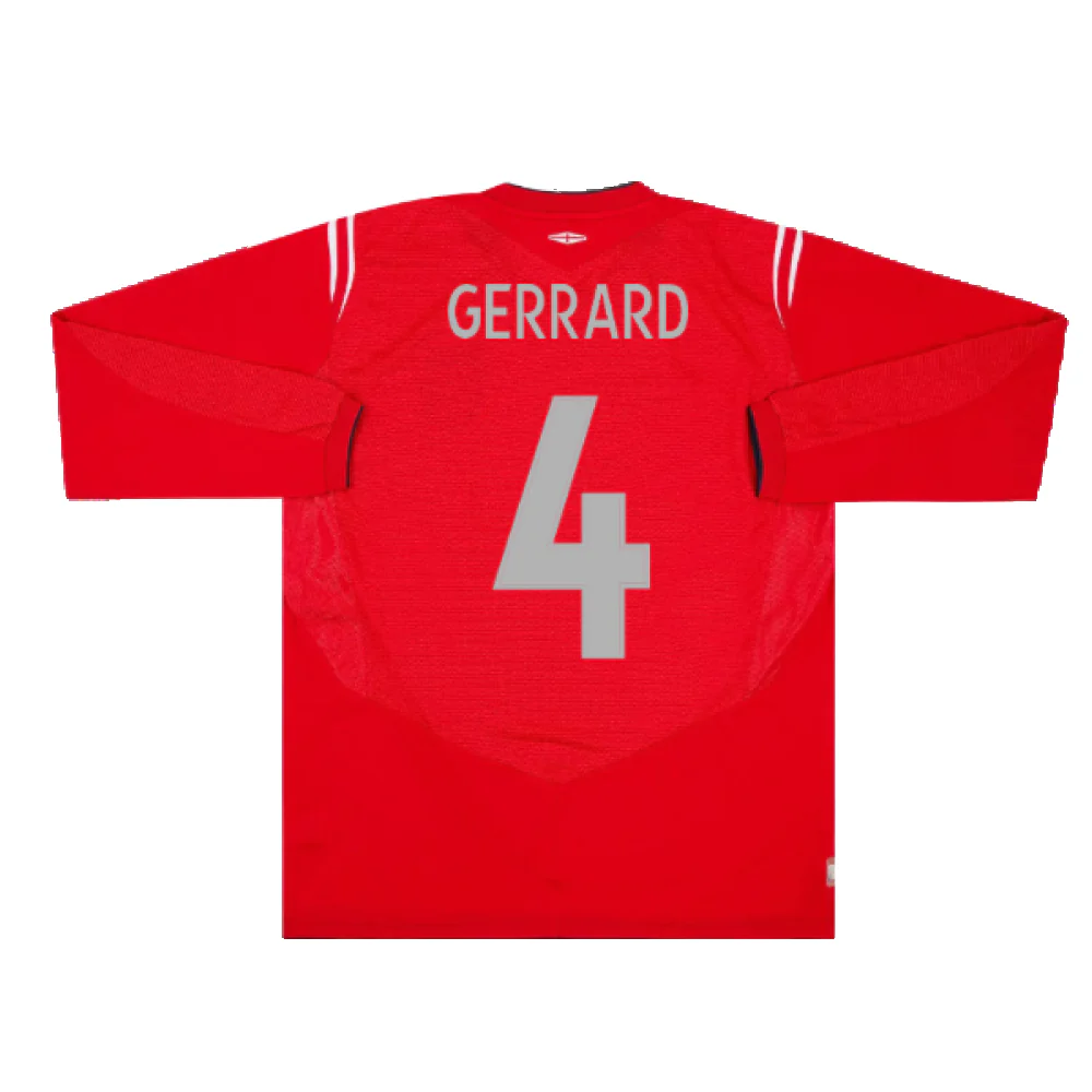 England 2004-06 Long Sleeve Away Shirt (Excellent) (Gerrard 4) - Image 2