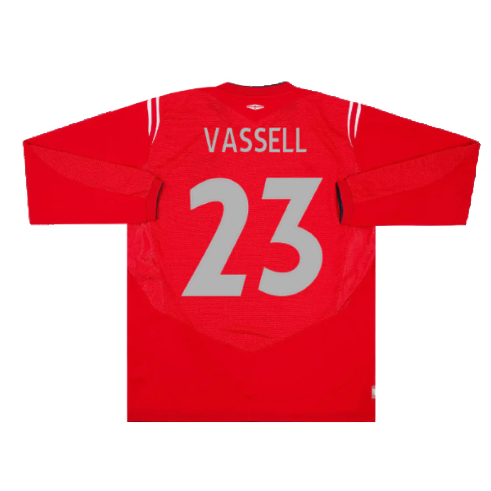 England 2004-06 Long Sleeve Away Shirt (Excellent) (Vassell 23) - Image 2