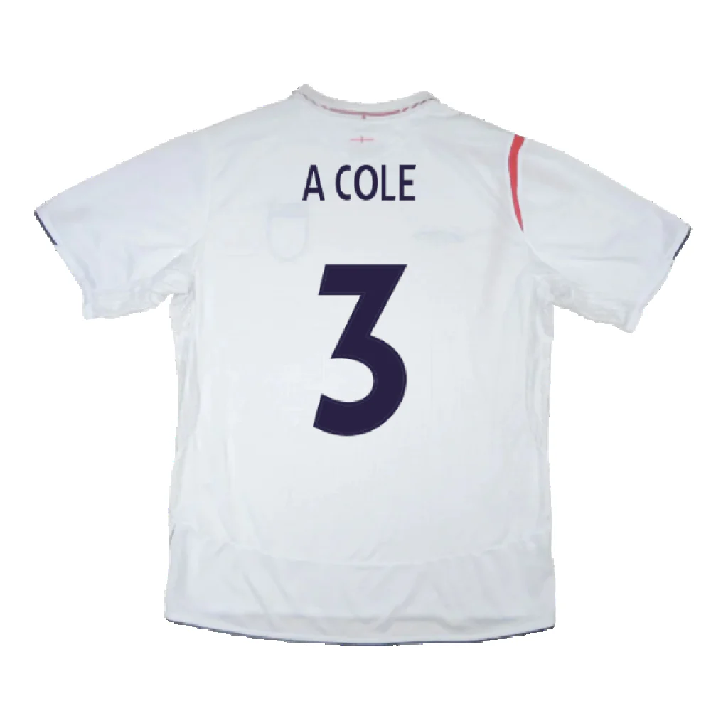 England 2005-2007 Home Shirt (XL) (Excellent) (A COLE 3) - Image 2