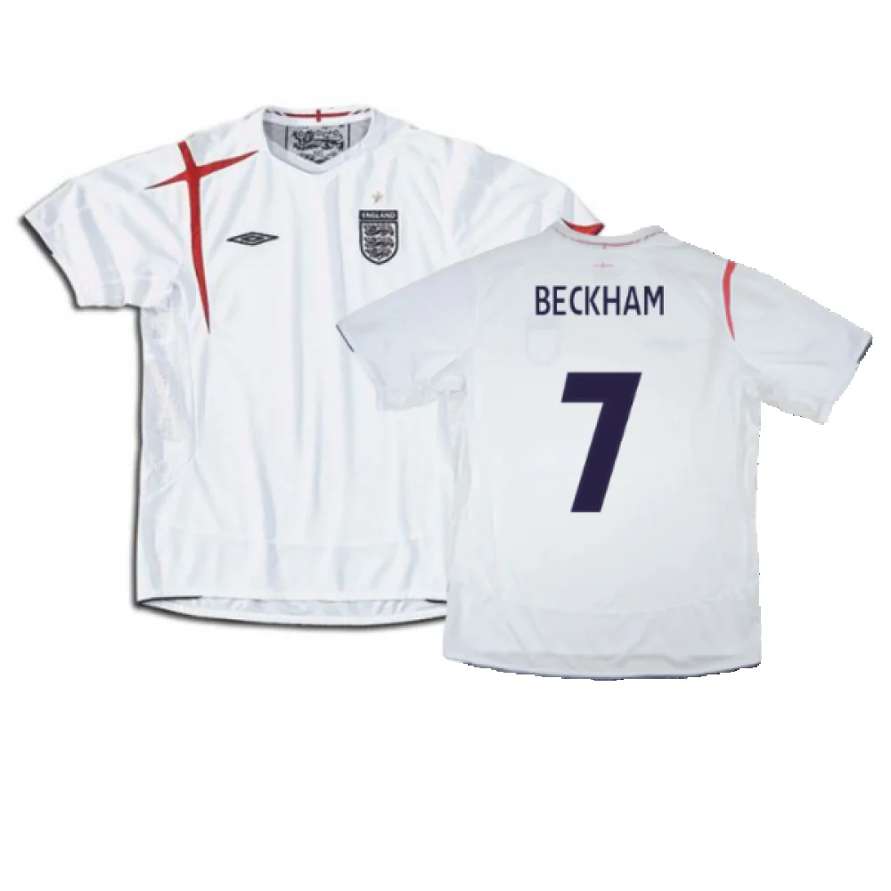 England 2005-2007 Home Shirt (XL) (Excellent) (BECKHAM 7)