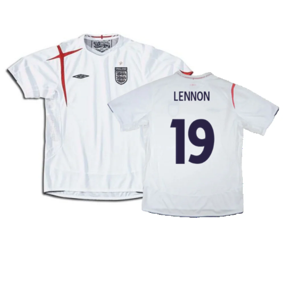 England 2005-2007 Home Shirt (XL) (Excellent) (LENNON 19)