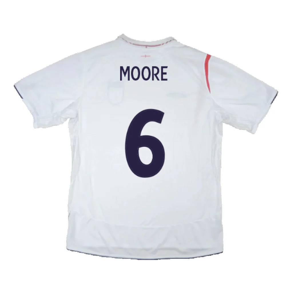 England 2005-2007 Home Shirt (XL) (Excellent) (MOORE 6) - Image 2