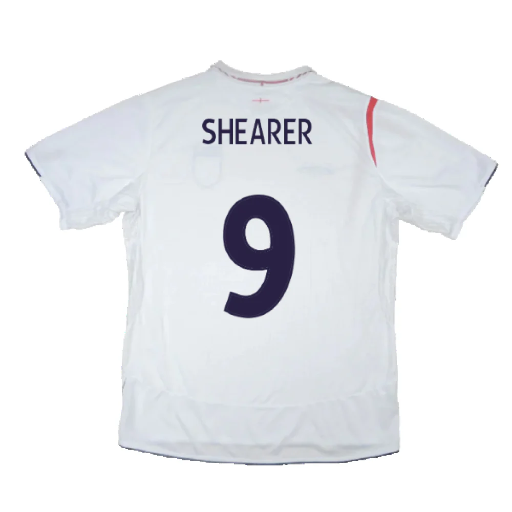 England 2005-2007 Home Shirt (XL) (Excellent) (SHEARER 9) - Image 2