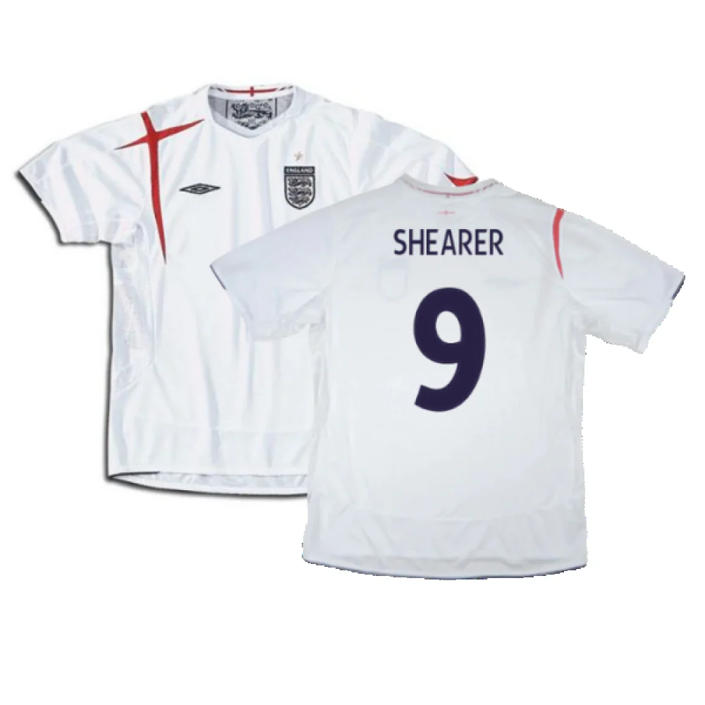 England 2005-2007 Home Shirt (XXL) (Very Good) (Very Good) (SHEARER 9)
