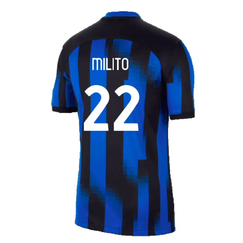Inter Milan 2023-24 Home Shirt (SB) (Milito 22) (Excellent) - Image 2