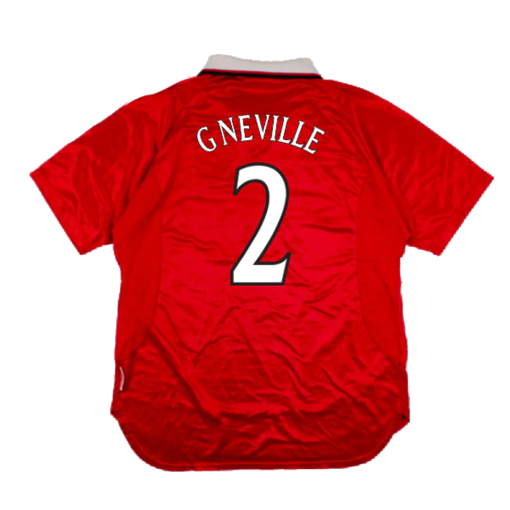 Manchester United 1999-2000 Champions League Home Shirt (XXL) (Excellent) (G Neville 2) - Image 2