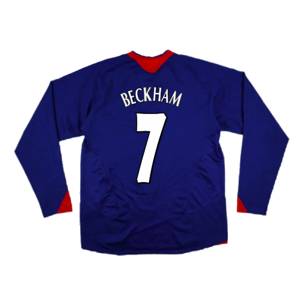 Manchester United 2005-06 Long Sleeve Away Shirt (M) (Excellent) (BECKHAM 7) - Image 2