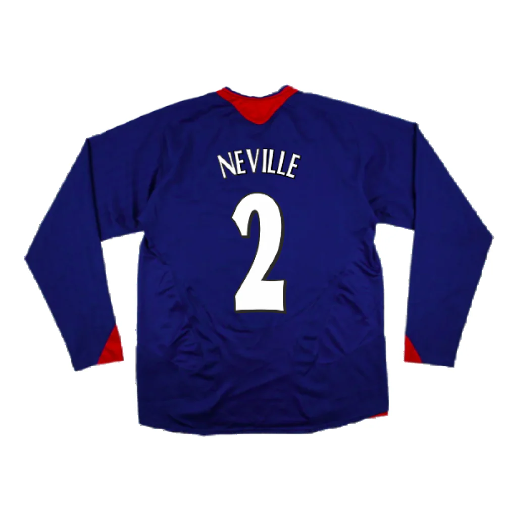 Manchester United 2005-06 Long Sleeve Away Shirt (M) (Excellent) (NEVILLE 2) - Image 2