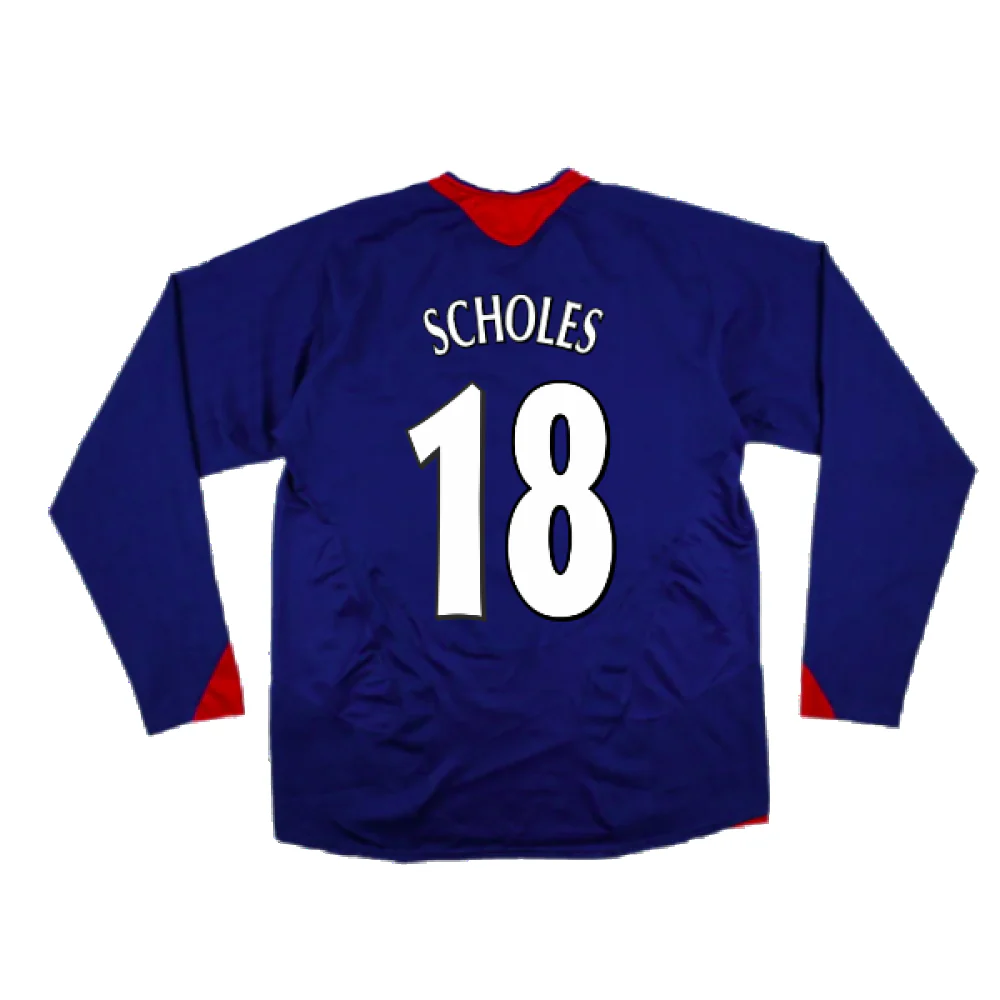 Manchester United 2005-06 Long Sleeve Away Shirt (M) (Excellent) (SCHOLES 18) - Image 2