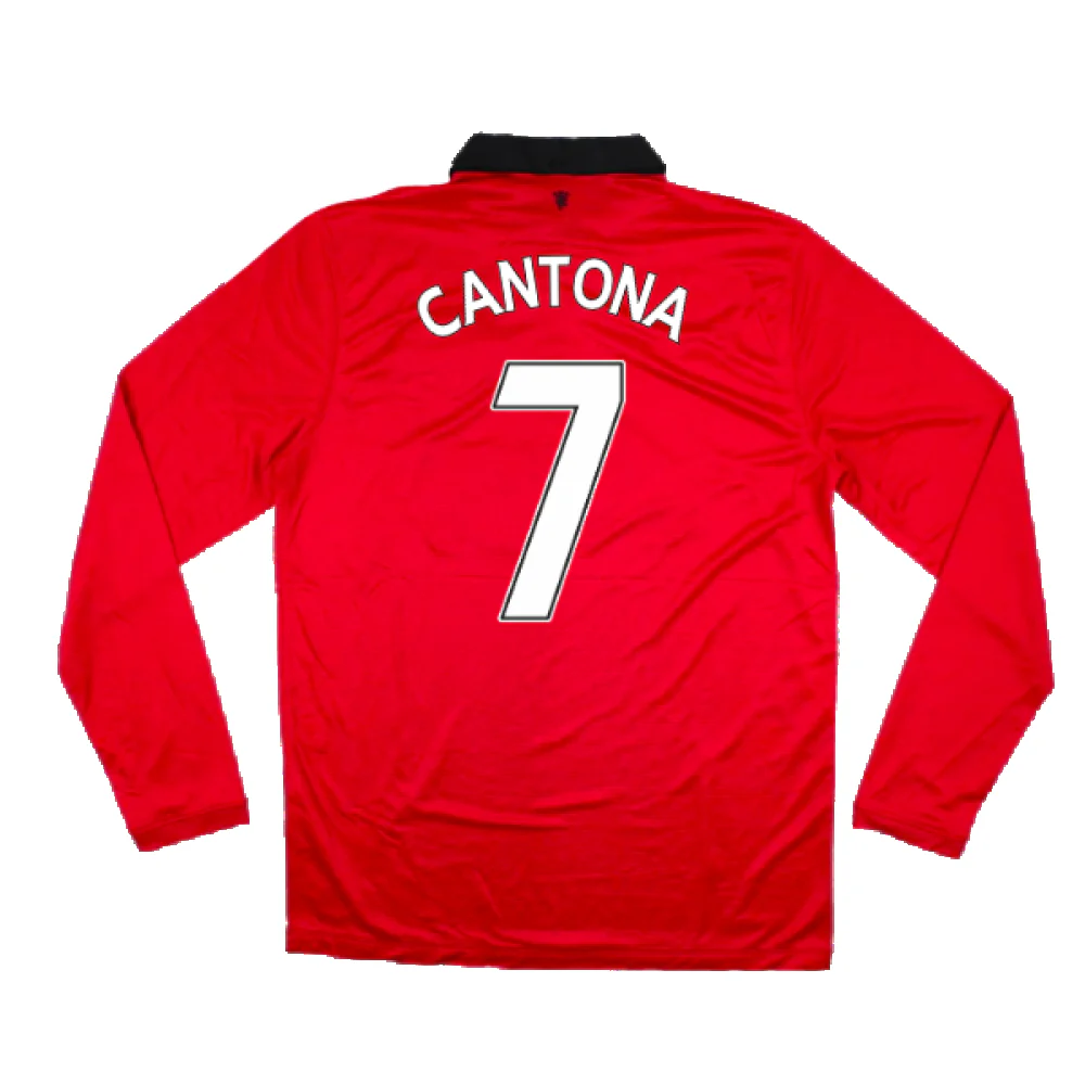 Manchester United 2013-14 Home Long Sleeve Shirt (L) (Mint) (Cantona 7) - Image 2