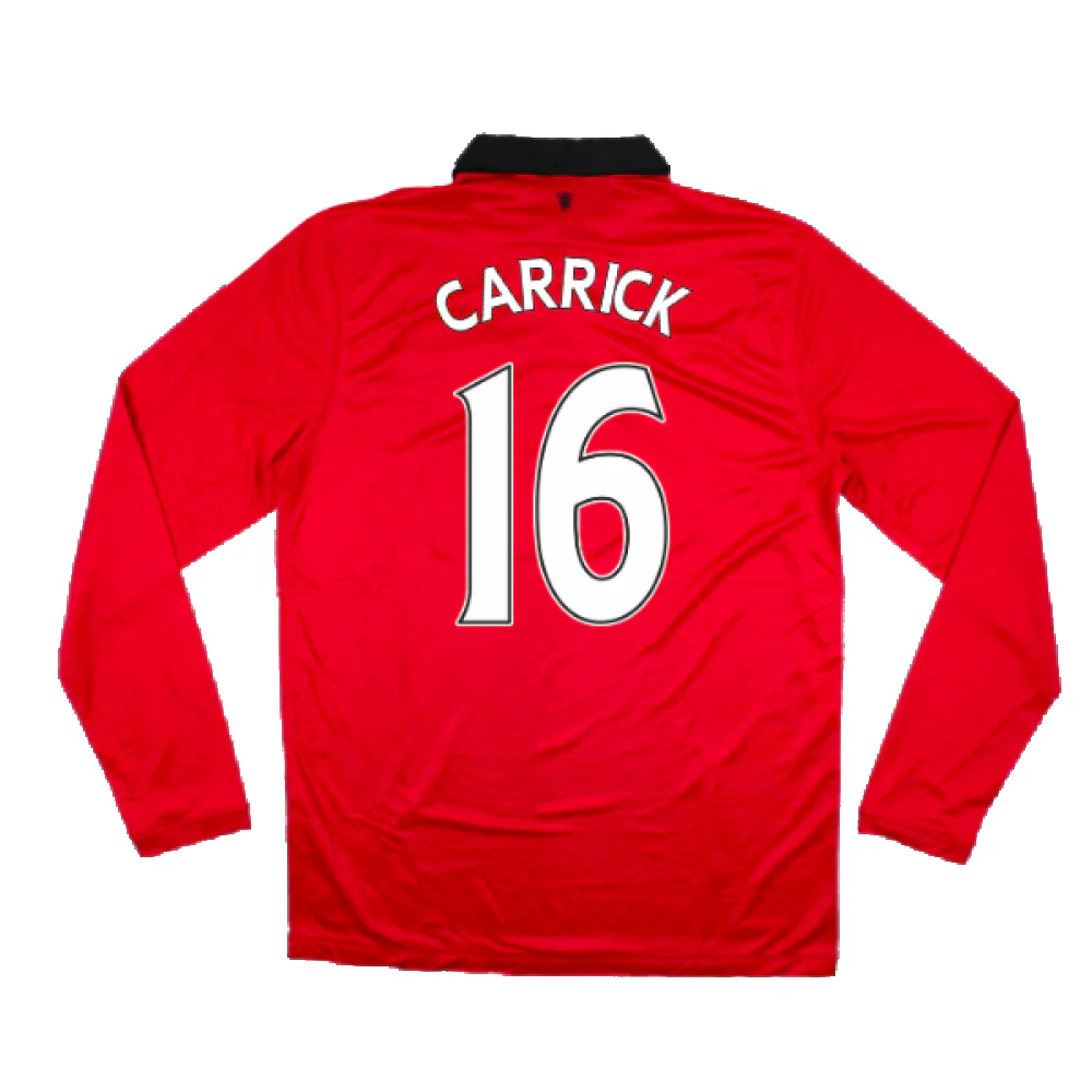 Manchester United 2013-14 Home Long Sleeve Shirt (L) (Mint) (Carrick 16) - Image 2