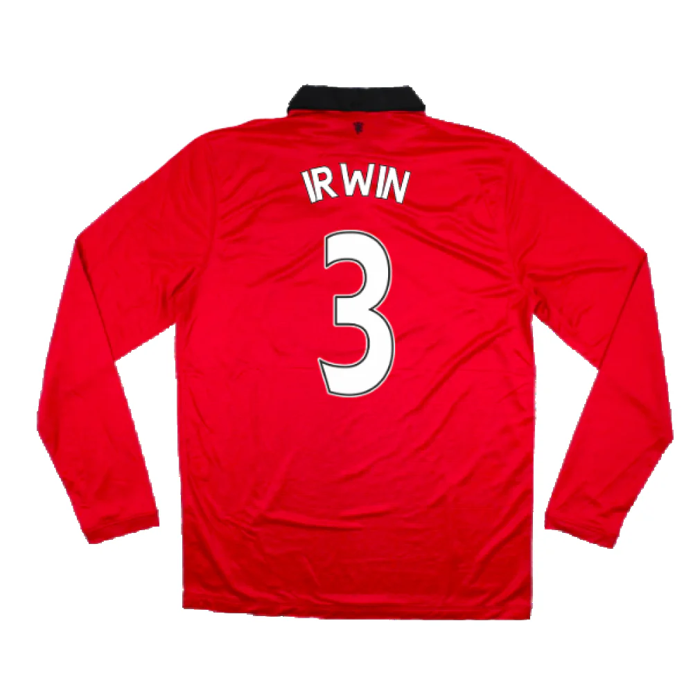 Manchester United 2013-14 Home Long Sleeve Shirt (XL) (Mint) (Irwin 3) - Image 2