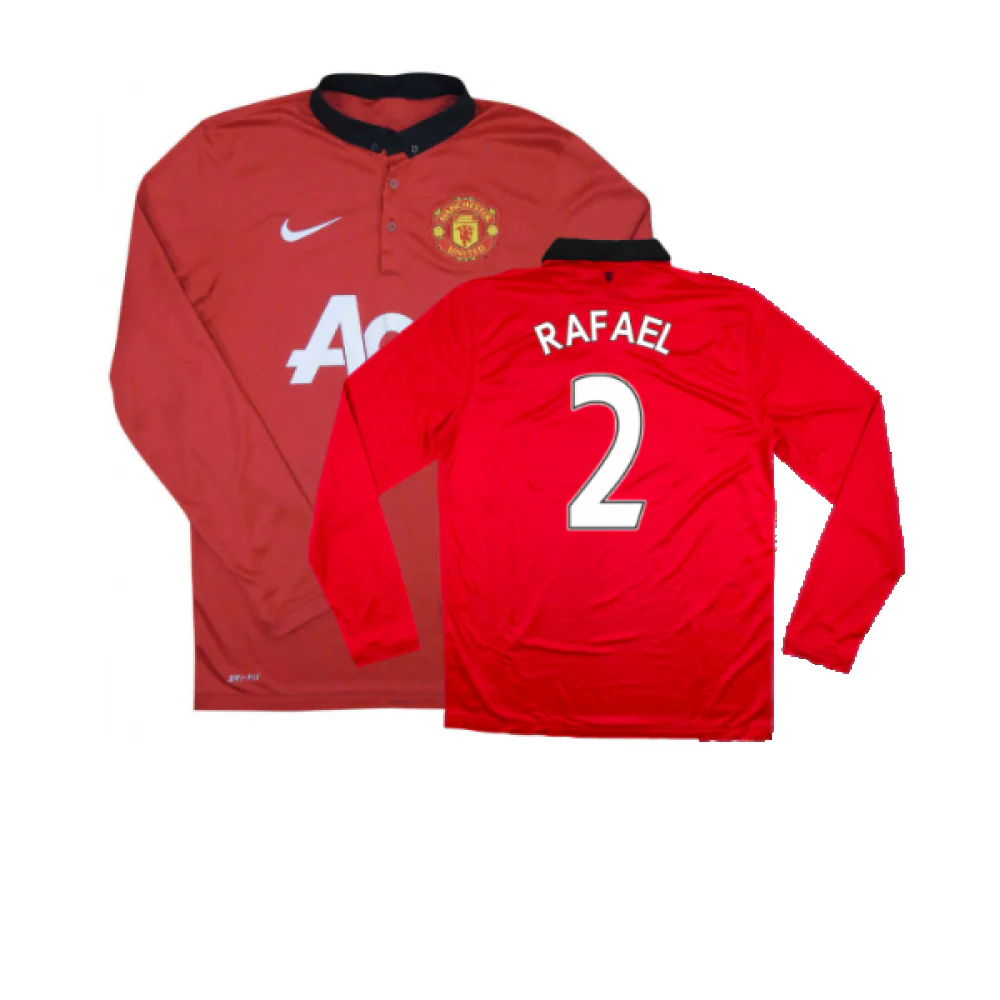 Manchester United 2013-14 Home Long Sleeve Shirt (XL) (Mint) (Rafael 2)