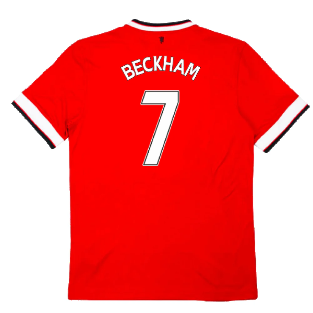 Manchester United 2014-15 Home Shirt (Very Good) (Beckham 7) - Image 2